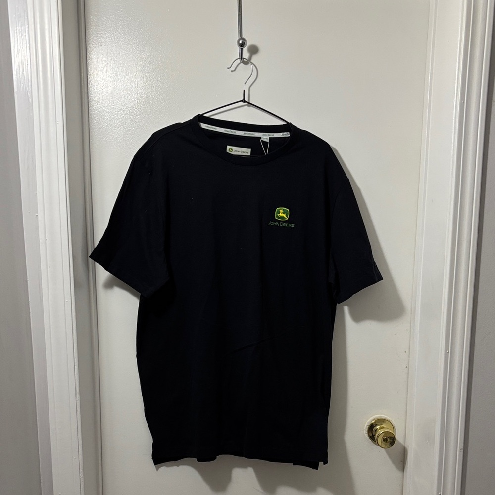 NWT John Deere Black Tee with Green Logo